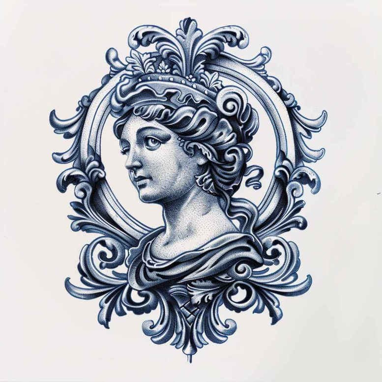 aphrodite tattoo design ideas Neotraditional vivid color desire for back shoulder