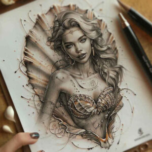 aphrodite tattoo design ideas Realism detail accuracy enchanting for back of neck
