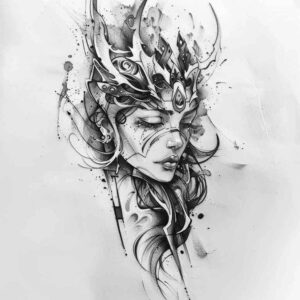 aphrodite tattoo design ideas Surrealism impossible forms enchanting presence for scapula