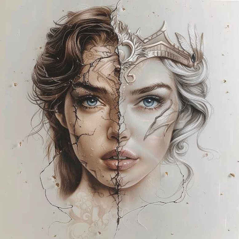 aphrodite tattoo design ideas Surrealism imperfect symmetry goddess of affection for upper thigh