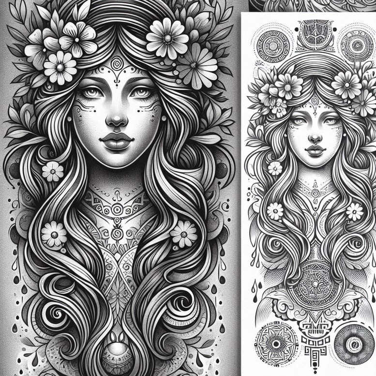 aphrodite tattoo design ideas Realism digital realism goddess of allure for behind ear