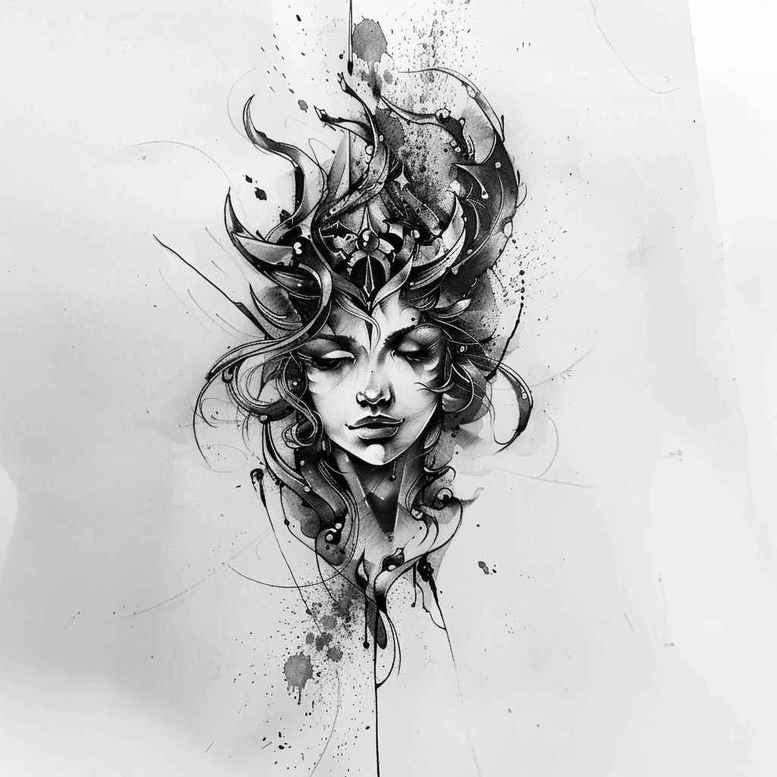 aphrodite tattoo design ideas volume effect goddess of allure for full back