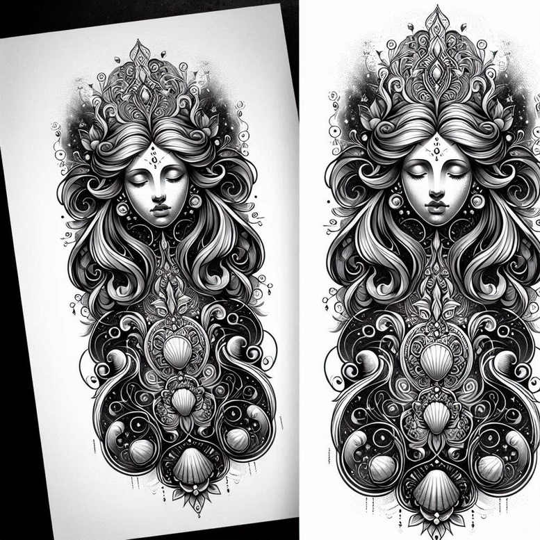 aphrodite tattoo design ideas Surrealism abstract forms goddess of attraction for hip