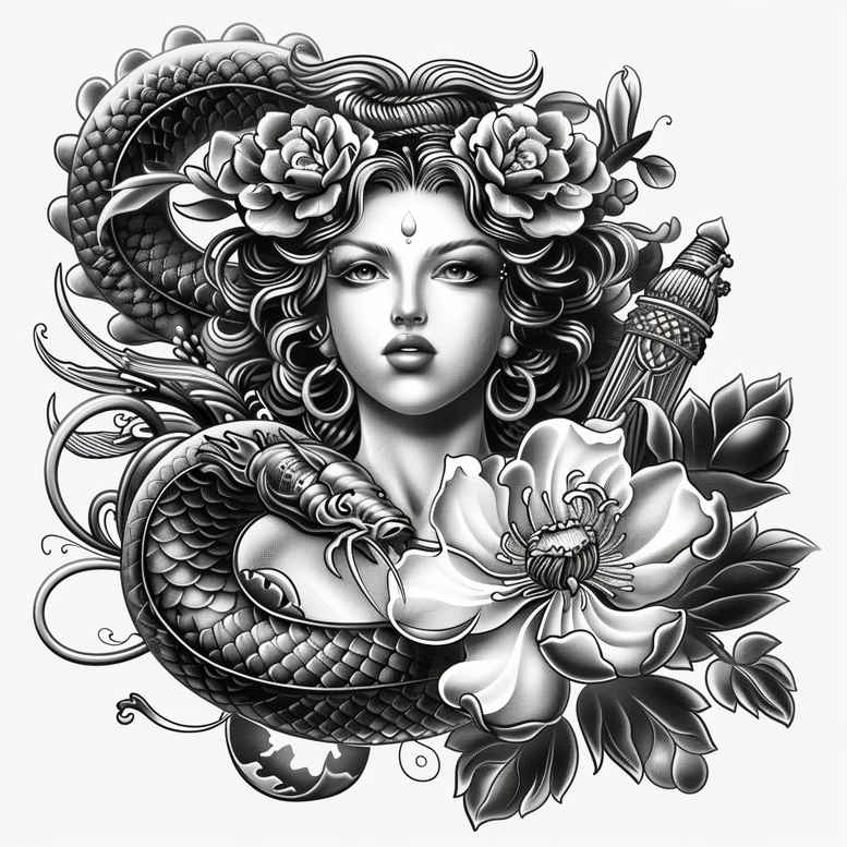 aphrodite tattoo design ideas expressive color goddess of attraction for thigh