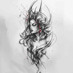 aphrodite tattoo design ideas Surrealism shifting shapes goddess of attraction for upper chest