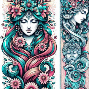 aphrodite tattoo design ideas Surrealism ethereal glow goddess of charm for spine