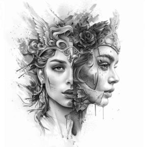 aphrodite tattoo design ideas Realism studio quality goddess of desire for abdomen