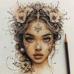 aphrodite tattoo design ideas Surrealism illusionary goddess of desire for upper back