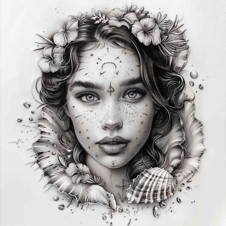 aphrodite tattoo design ideas soft blending goddess of fertility and love for lower leg