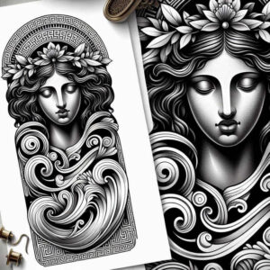 aphrodite tattoo design ideas Surrealism shimmering forms goddess of fertility for hand