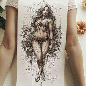 aphrodite tattoo design ideas realistic goddess of grace for full back