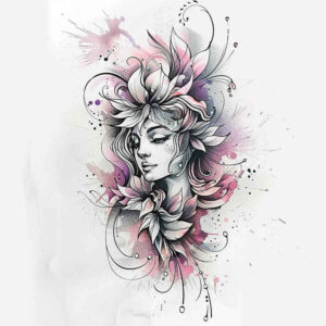 aphrodite tattoo design ideas contrasting colors goddess of love and beauty for sternum