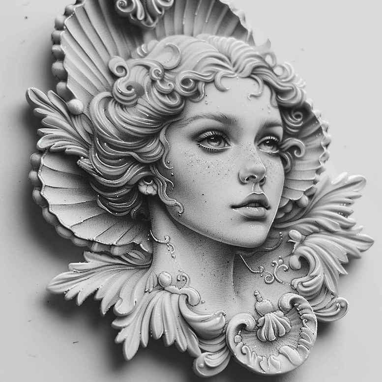 aphrodite tattoo design ideas Realism precise gradient goddess of passion and desire for forearm