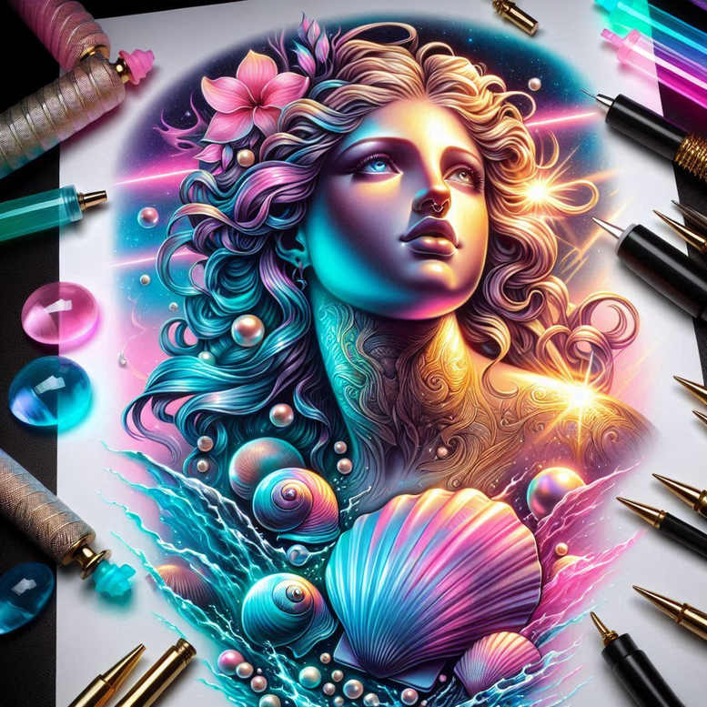 aphrodite tattoo design ideas enhanced color goddess of romance for thigh
