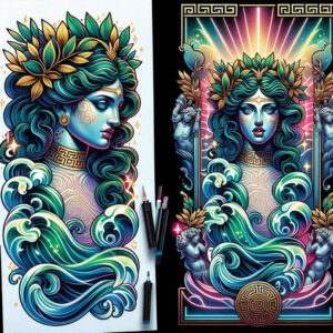 aphrodite tattoo design ideas Surrealism phantasmagoria goddess of sensuality for abdomen
