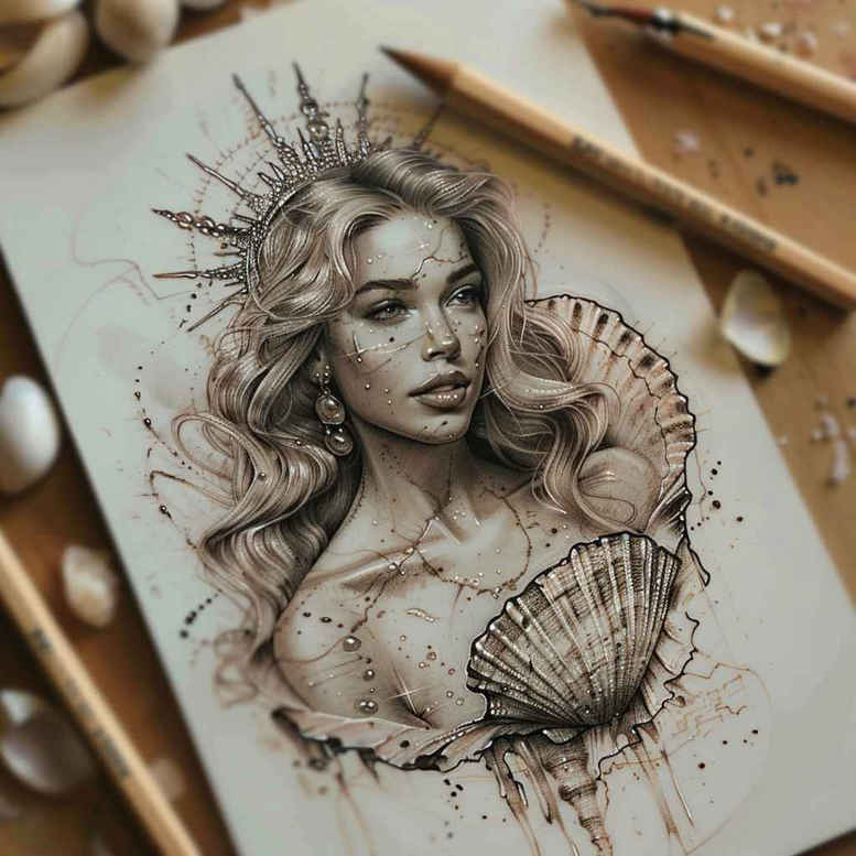 aphrodite tattoo design ideas intricate shading heart for knee