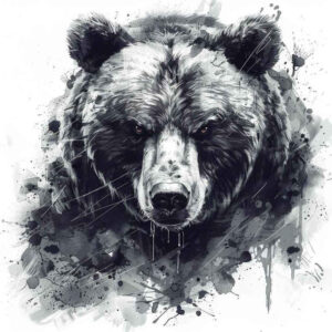 ancient-bear – tattoo design ideas free ai generated – surrealism-fluid-motion – for-side-torso – Gallery: bears-inkby-ai