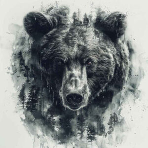 bear-charm – tattoo design ideas free ai generated – realism-realistic-contrast – for-lower-arm – Gallery: bears-inkby-ai