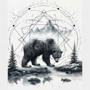 bear-emblem – tattoo design ideas free ai generated – realism-color-precision – for-arm – Gallery: bears-inkby-ai