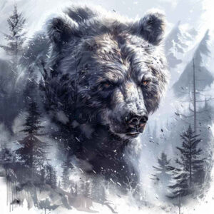 bear-figure – tattoo design ideas free ai generated – surrealism-vivid-hallucination – for-lower-back – Gallery: bears-inkby-ai