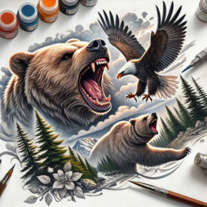 bear-force – tattoo design ideas free ai generated – realism-soft-transitions – for-wrist – Gallery: bears-inkby-ai