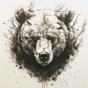 bear-guardian – tattoo design ideas free ai generated – surrealism-metaphysical – for-lower-back – Gallery: bears-inkby-ai