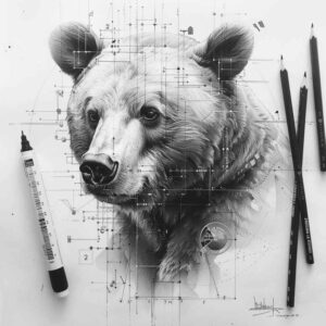 bear-guide – tattoo design ideas free ai generated – realism-transparent-layer – for-shin – Gallery: bears-inkby-ai