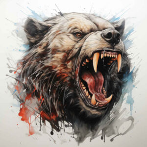 bear-icon – tattoo design ideas free ai generated – neotraditional-bold-highlights – for-ribs – Gallery: bears-inkby-ai