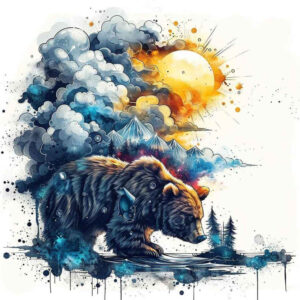 bear-icon – tattoo design ideas free ai generated – surrealism-abstract – for-wrist-side – Gallery: bears-inkby-ai