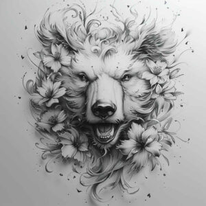 bear-legend – tattoo design ideas free ai generated – realism-studio-quality – for-upper-thigh – Gallery: bears-inkby-ai
