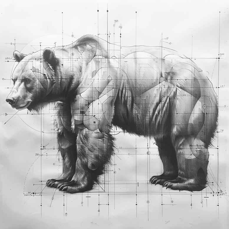 bear-power – tattoo design ideas free ai generated – realism-gentle-shadow – for-scapula – Gallery: bears-inkby-ai