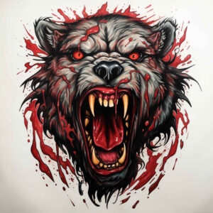 bear-power-symbol – tattoo design ideas free ai generated – realism-optical-depth – for-hip – Gallery: bears-inkby-ai