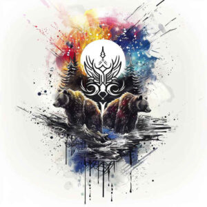 bear-primal-power – tattoo design ideas free ai generated – realism-soft-contrast – for-back-shoulder – Gallery: bears-inkby-ai