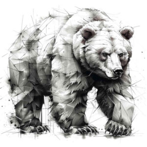 bear-primal-power – tattoo design ideas free ai generated – surrealism-unconscious-imagery – for-upper-shoulder – Gallery: bears-inkby-ai