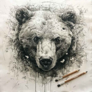 bear-protector-spirit – tattoo design ideas free ai generated – surrealism-metaphysical – for-hip – Gallery: bears-inkby-ai