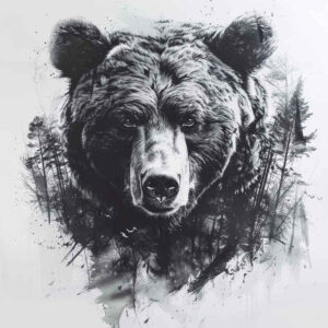 bear-spirit – tattoo design ideas free ai generated – neotraditional-solid-fill – for-side – Gallery: bears-inkby-ai