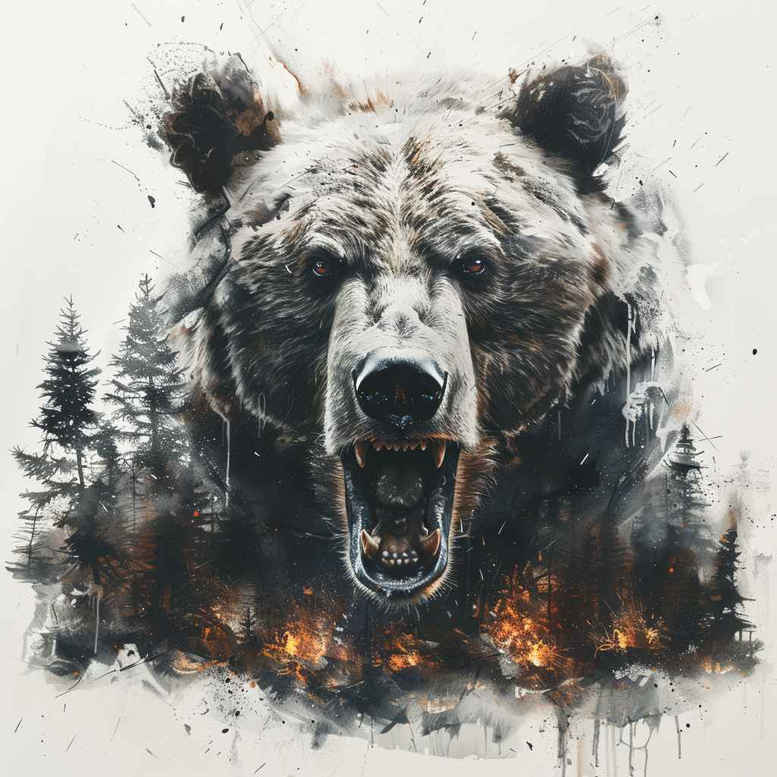 bear-strength – tattoo design ideas free ai generated – realism-highlighted-contrast – for-fingers – Gallery: bears-inkby-ai