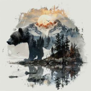 bear-tattoo – tattoo design ideas free ai generated – neotraditional-dynamic-linework – for-shoulder-blade – Gallery: bears-inkby-ai