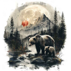bear-tattoo – tattoo design ideas free ai generated – surrealism-vibrant-contrasts – for-hand – Gallery: bears-inkby-ai