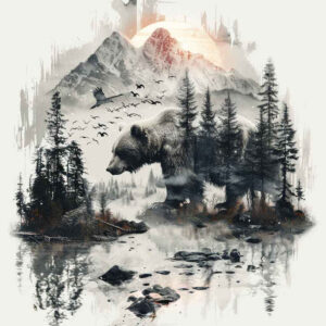bear-wild-force – tattoo design ideas free ai generated – neotraditional-ornamental – for-scapula – Gallery: bears-inkby-ai