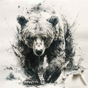 primal-bear – tattoo design ideas free ai generated – neotraditional-contoured-forms – for-upper-arm – Gallery: bears-inkby-ai