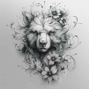 primal-bear – tattoo design ideas free ai generated – neotraditional-rich-shading – for-abdomen – Gallery: bears-inkby-ai