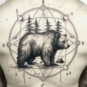 primal-bear – tattoo design ideas free ai generated – realism-deep-shadows – for-palm – Gallery: bears-inkby-ai