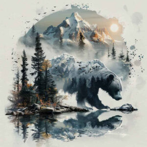 spirit-bear – tattoo design ideas free ai generated – neotraditional-decorative-flourishes – for-stomach – Gallery: bears-inkby-ai