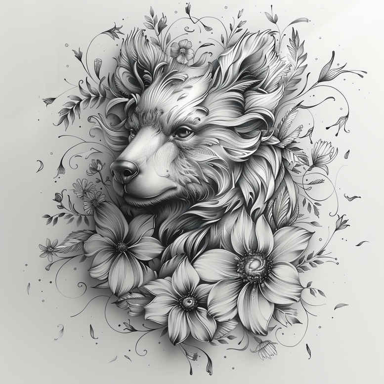 bears tattoo design ideas Realism perfect proportions aggressive for thigh