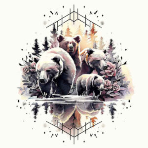 bears tattoo design ideas illustrative style art for knee