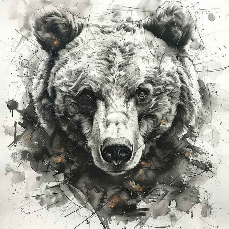 bears tattoo design ideas Surrealism bizarre energy symbolising endurance