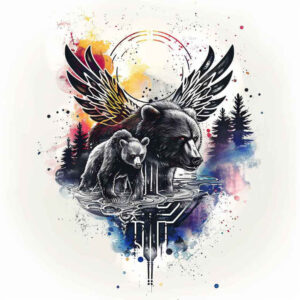 bears tattoo design ideas Realism textured skin energy symbolising strength