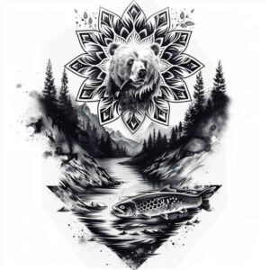 bears tattoo design ideas clean fill fierce stands for determination