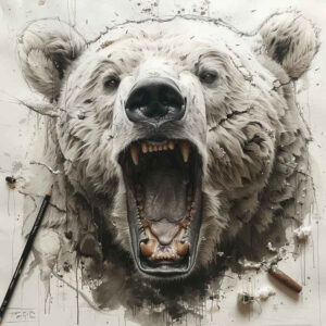 bears tattoo design ideas Realism skin texture in motion symbolising courage